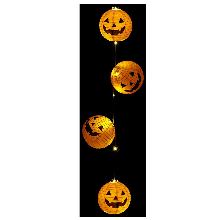 57" Battery Operated Jack-O-Lant Garland (Orange/Black)