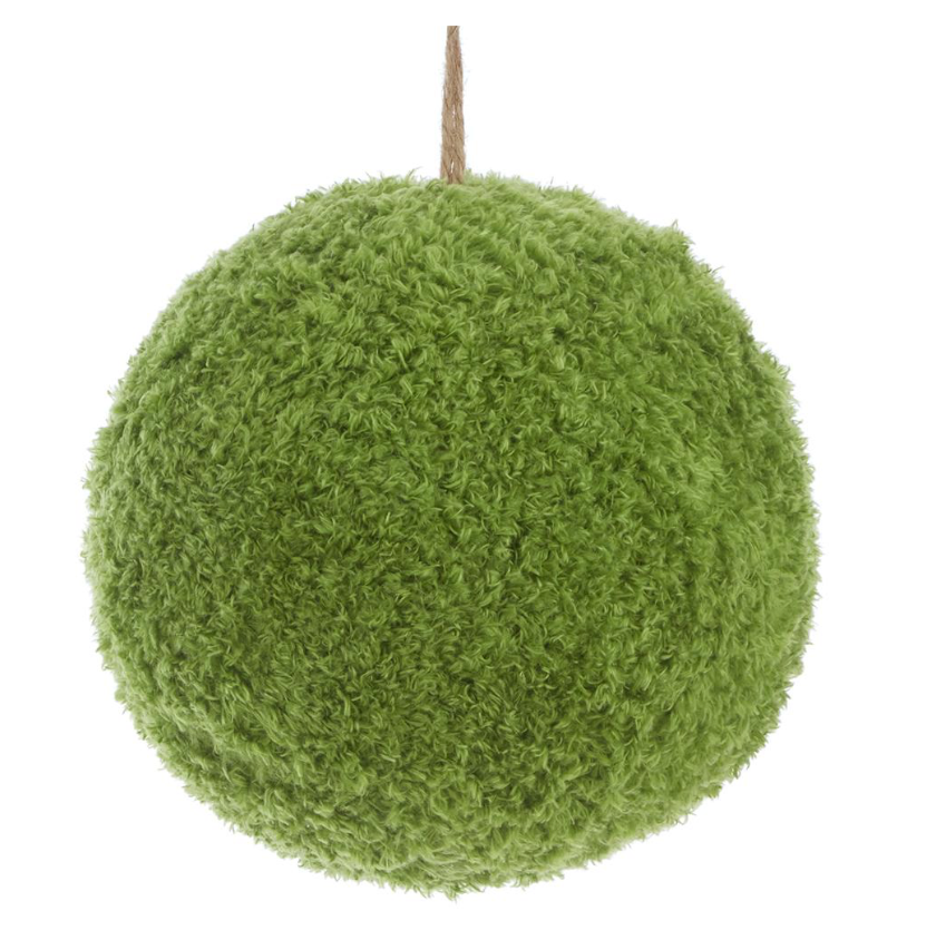 8" Furry Moss Ball Ornament (Green)