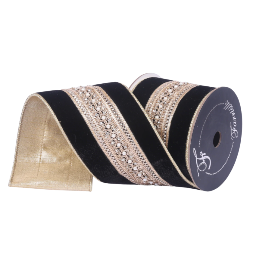 4"X5YD Maison Ruban (Black) Farrisilk