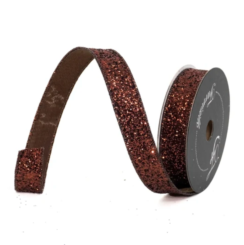 1"X10YD Glitter Magic (Chocolate) Farrisilk