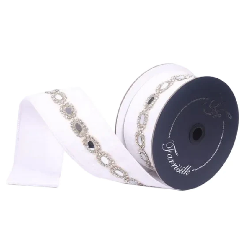 2.5"X5YD Cordelia Diamonds (White) Farrisilk