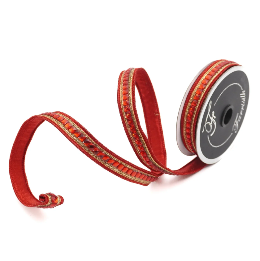 .75"X5YD Jewely Garland (Red) Farrisilk
