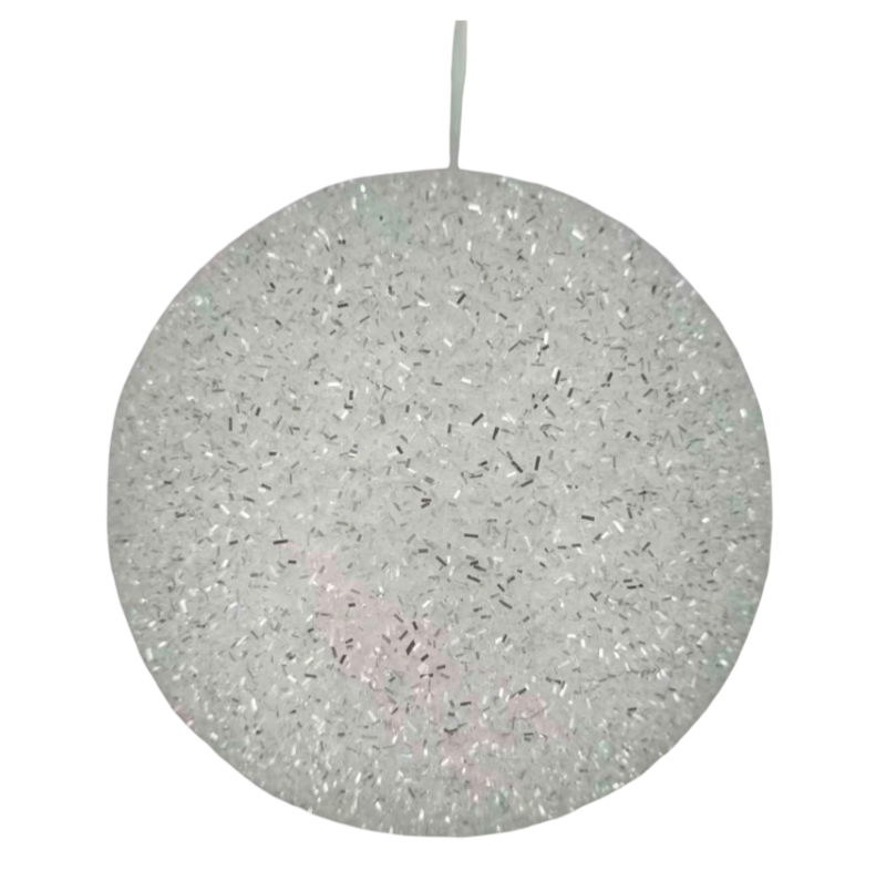 9.5" Xmas Ball Hanging (White)