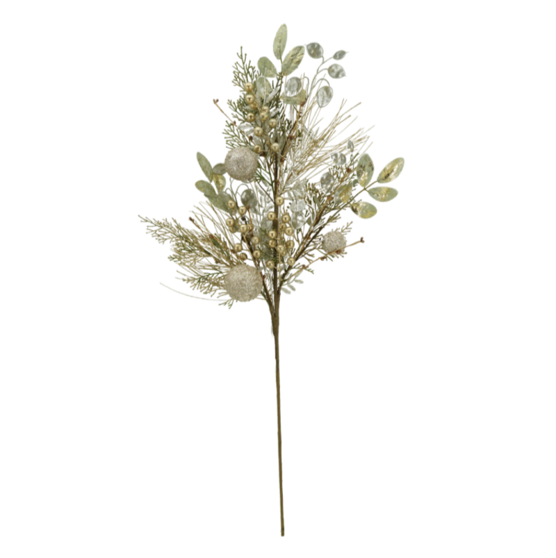 32" Mixed Pine Ball Berry (Gold)