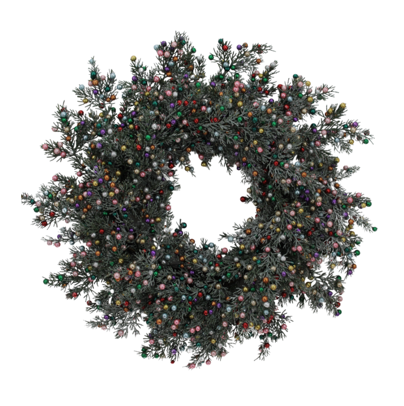 24" Cedar Berry Wreath (Multicolor)