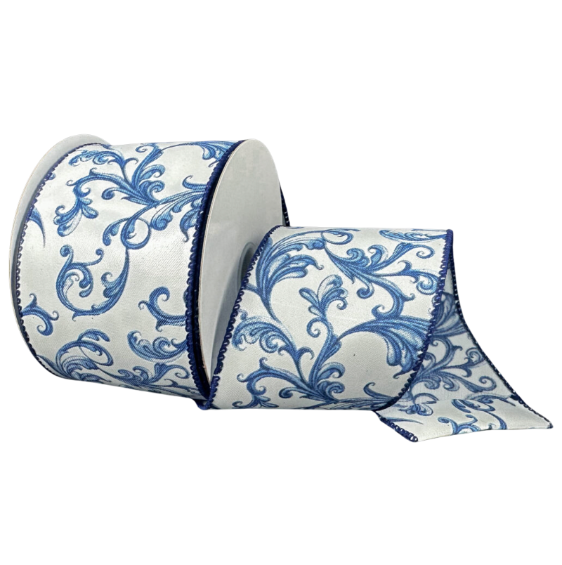 2.5"X10Y Chinoiserie Swirls (Blue/White)
