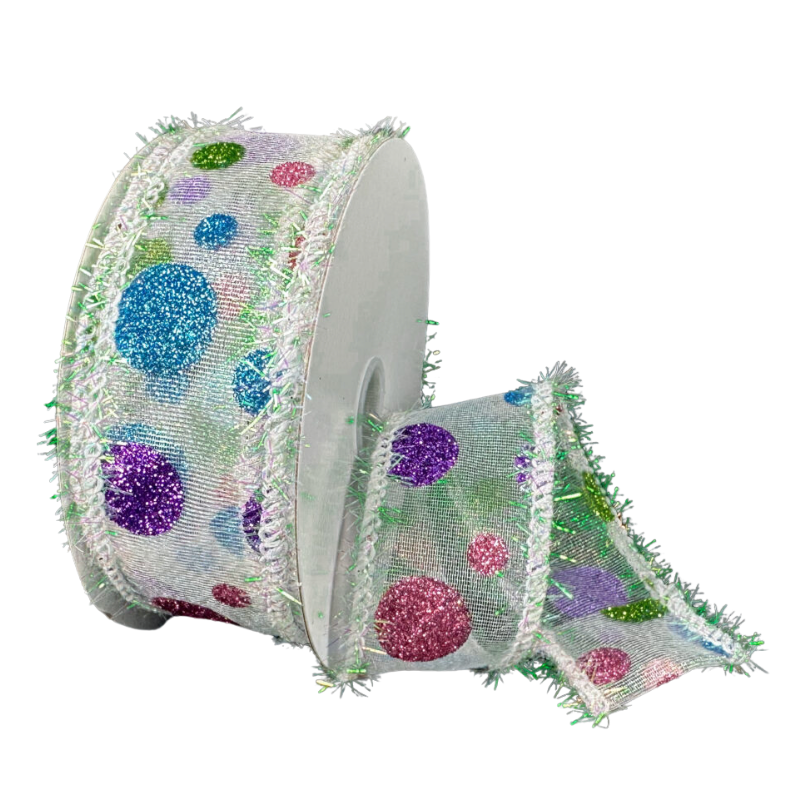 1.5"X10Y Iridescent Glitter Dots (Purple/Pink/Blue/Green)