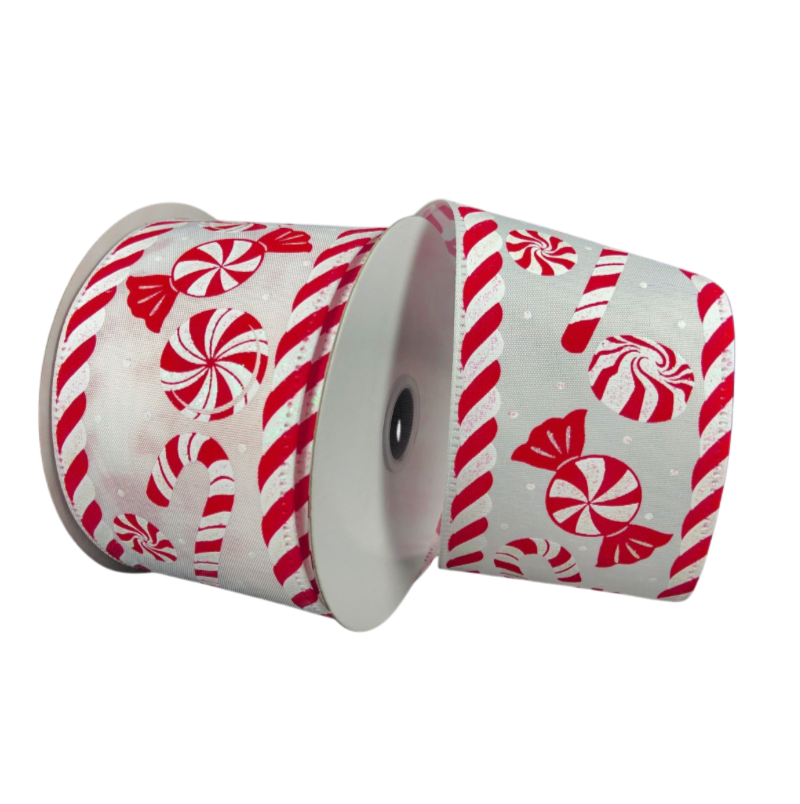 2.5"X10Y Peppermints/Candy Cane Edge (Red/White)