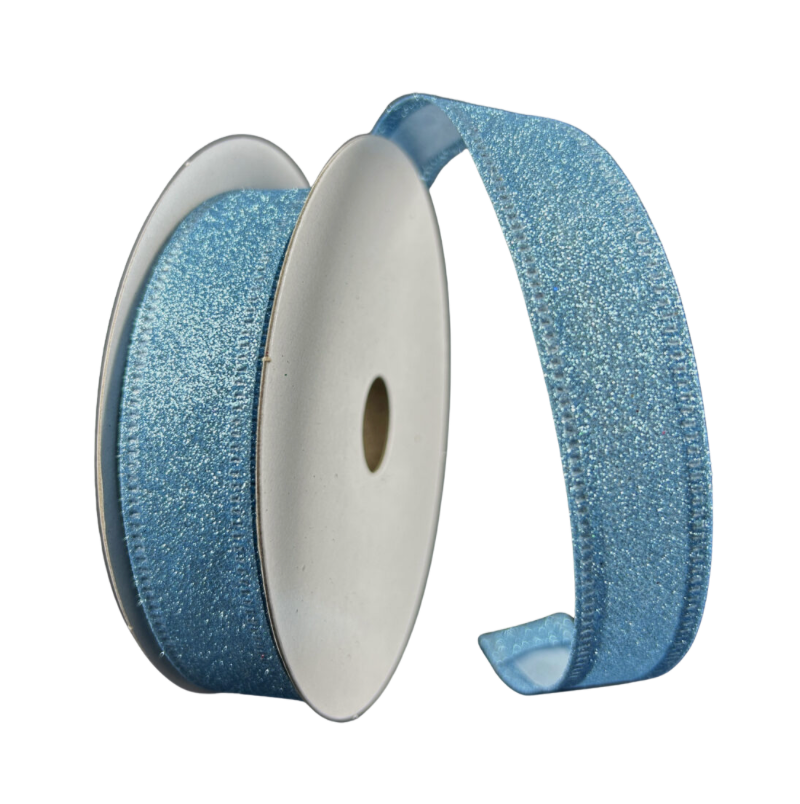 7/8"X10Y All Flat Glitter (Light Blue)