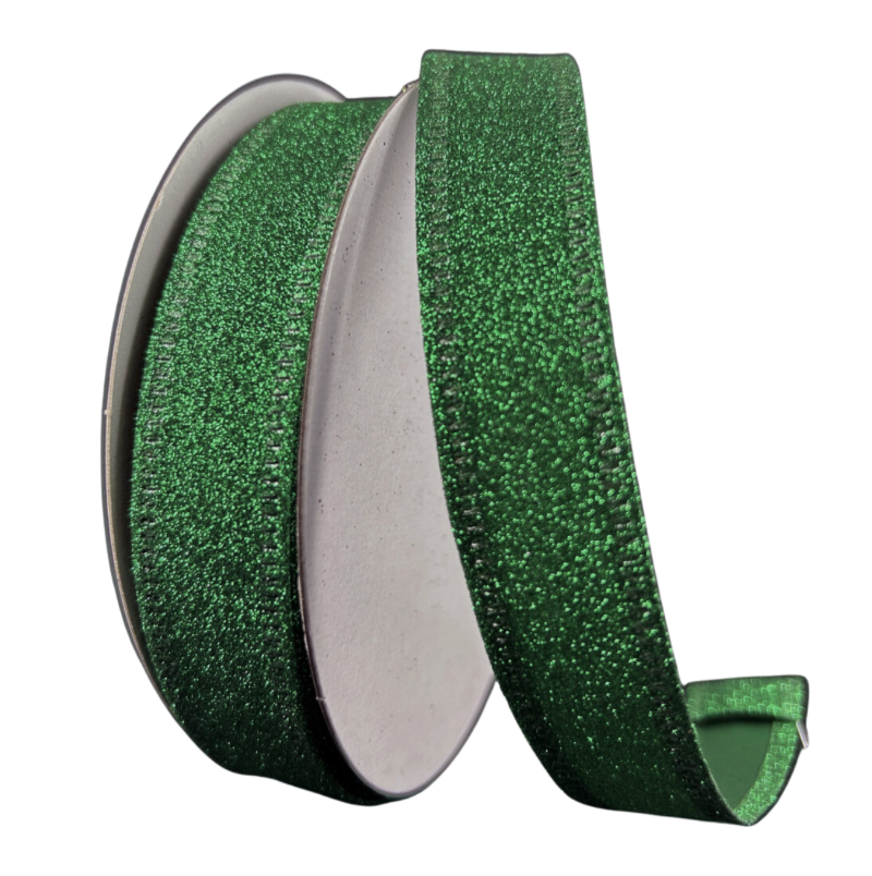 7/8"X10Y All Flat Glitter (Emerald)