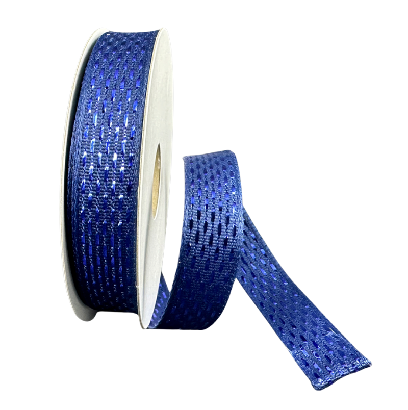 5/8"X10Y Metallic Dash Weave (Navy)