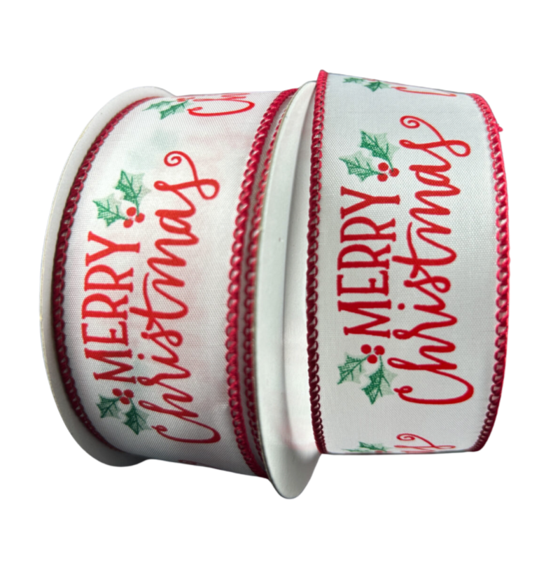 1.5"X10Y Merry Christmas (Red/White/Green)
