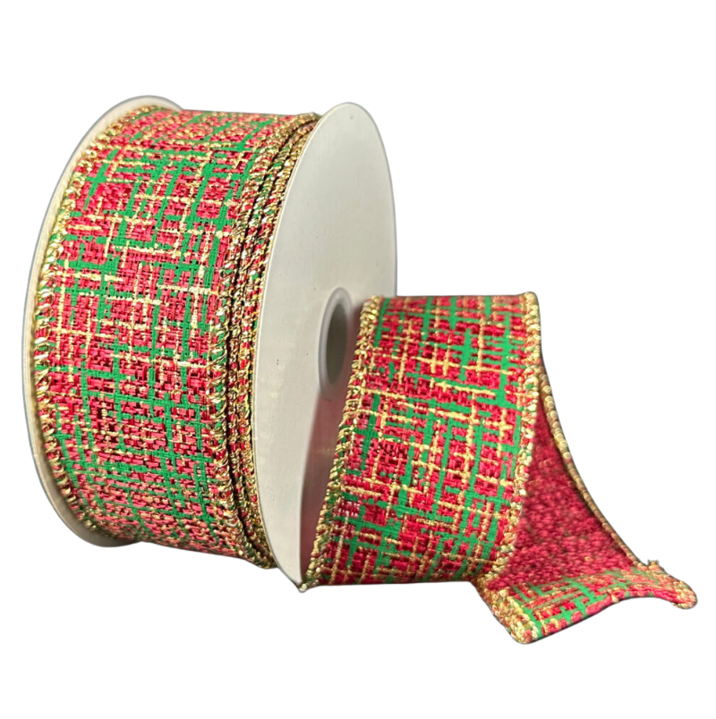 1.5"X10Y Tweed (Red/Green/Gold)