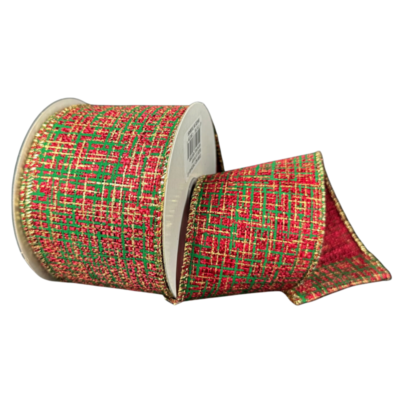 2.5"X10Y Tweed (Red/Green/Gold)