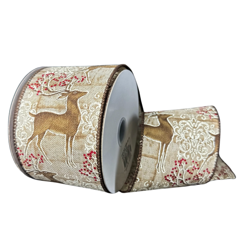 2.5"X10Y Wood Grain/Demask Deers