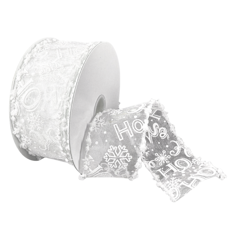 1.5"X10Y Ho Ho Ho Snowball Edge (White)