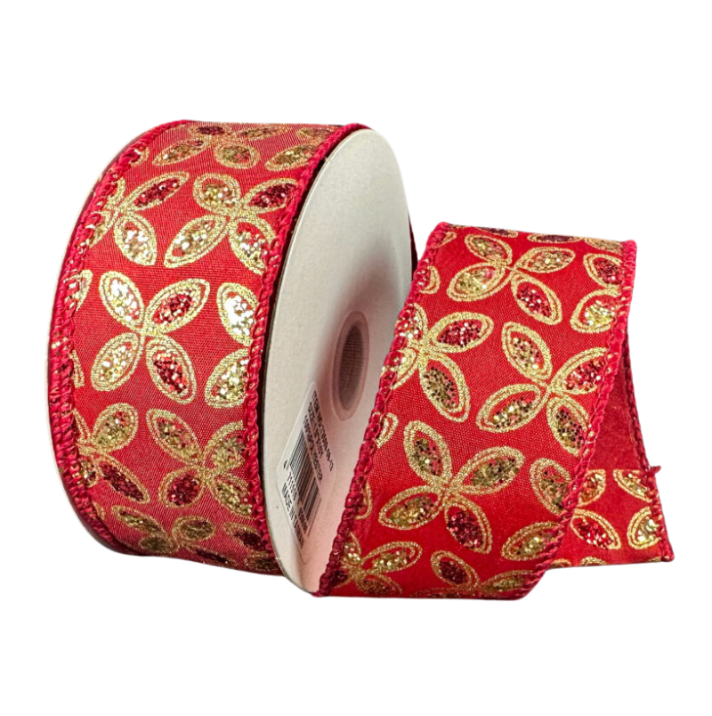 1.5"X10Y Glitter Petals (Red/Gold)