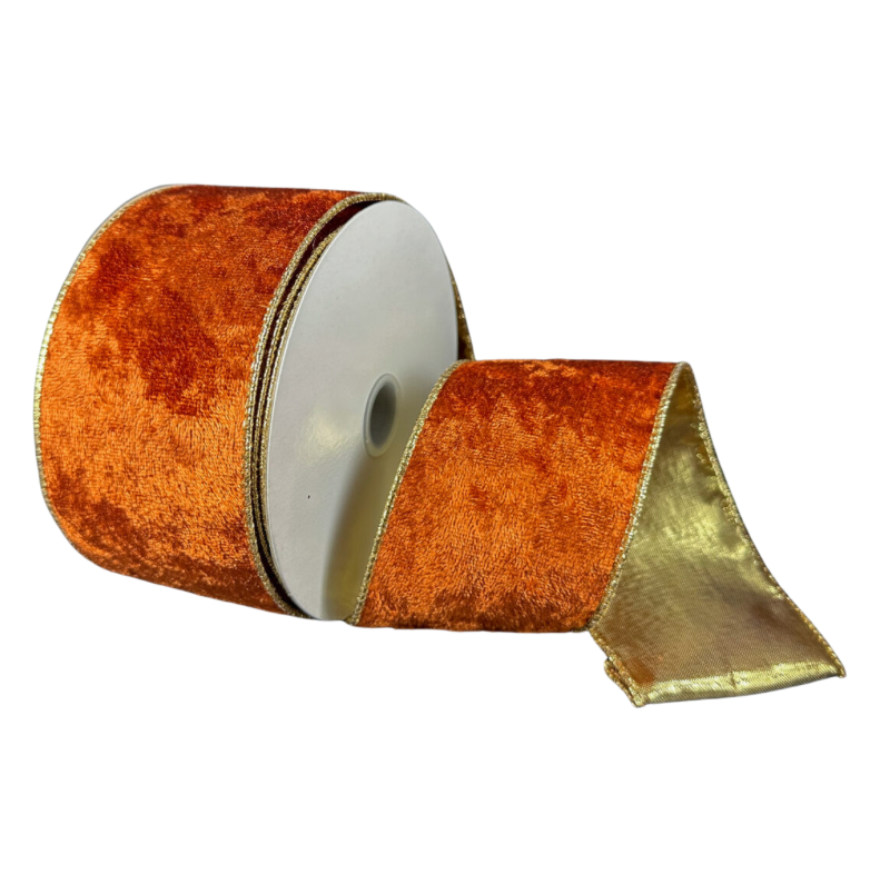 2.5"X10Y Velvet Metallic Back (Rust)