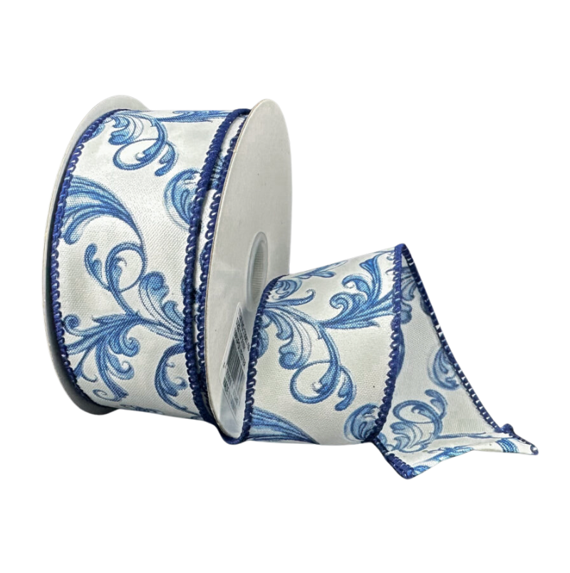 1.5"X10Y Chinoiserie Swirls (Blue/White)