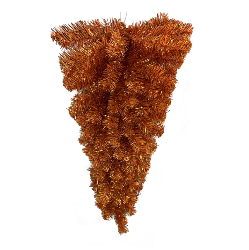 32" Orange Tinsel Teardrop