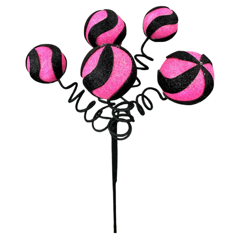 16" Swirl Stripe Ball Pick (Hot Pink)