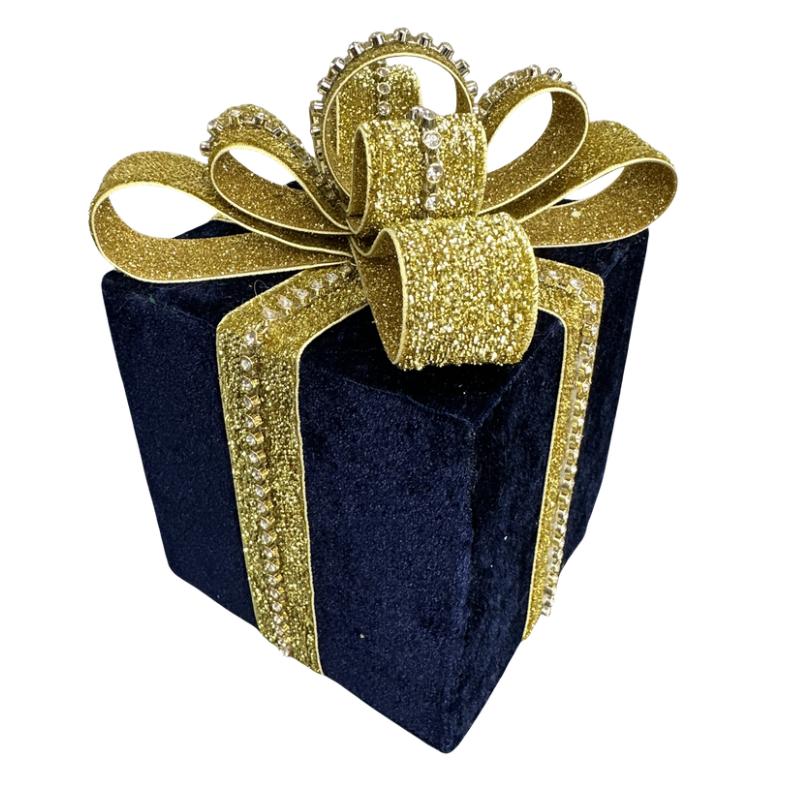 7" Decor Gift Box Small (Blue/Gold)