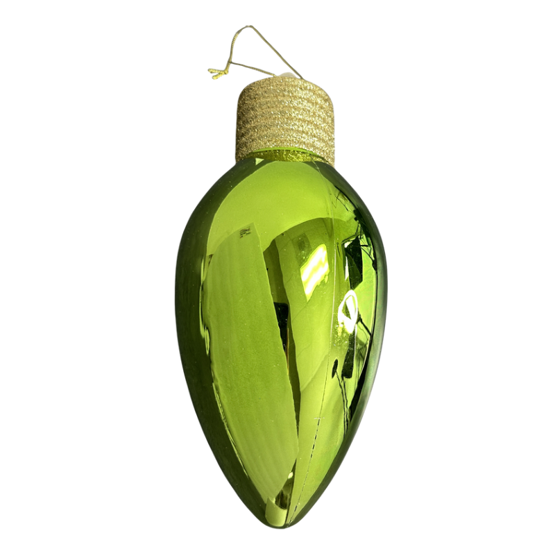 9" Ornament Metallic Lightbulb (Lime Green)