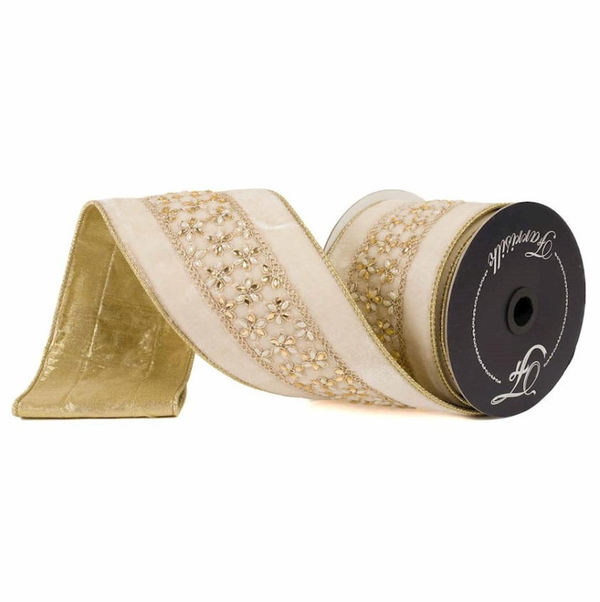 4"X5YD Ambient Jewel (Cream) Farrisilk