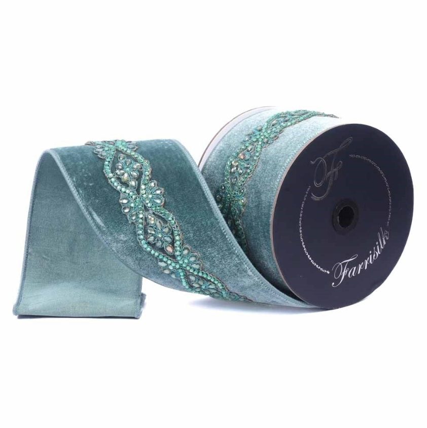4"X5YD Empress Jewels (Teal) Farrisilk