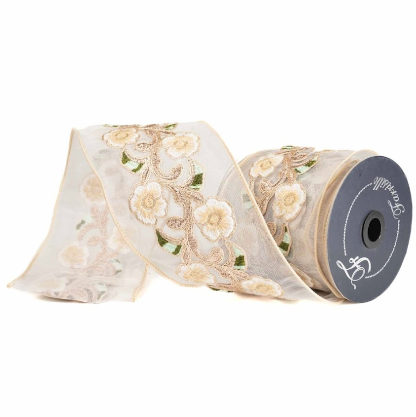 4"X5YD Heavenly Vine (Ivory) Farrisilk