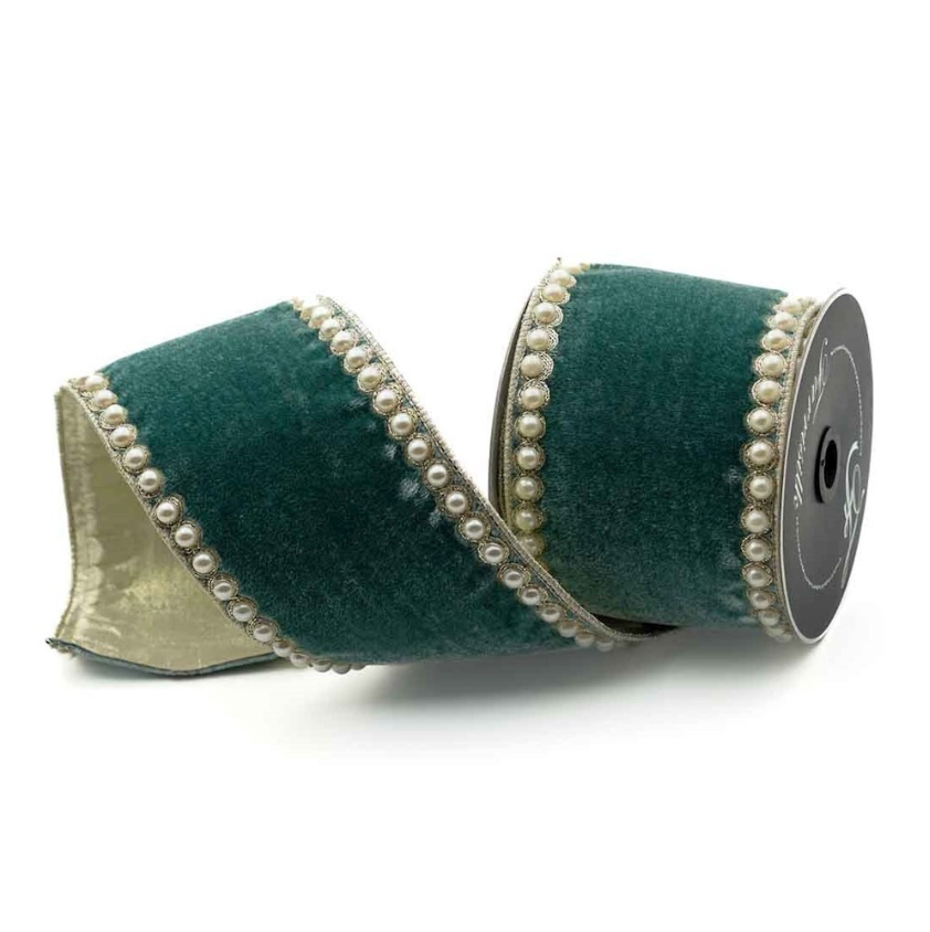 4"X5YD Pearl Borders (Celadon) Farrisilk