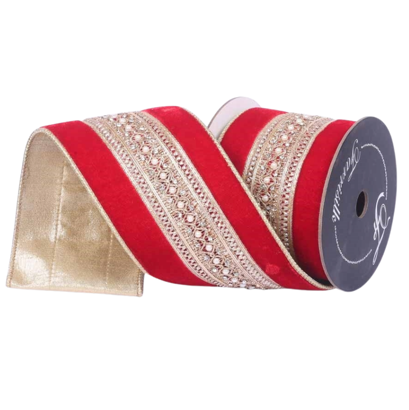 4"X5YD Maison Ruban (Red) Farrisilk