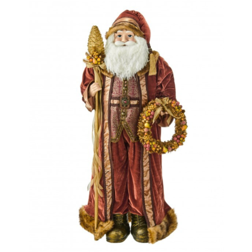 48" Charleston Santa W/Pinecone Staff