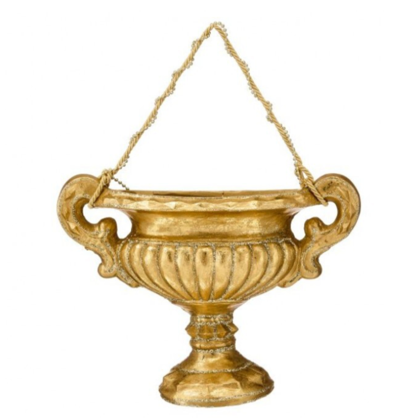 19" Resin Gilded Half Wall Sconce Urn