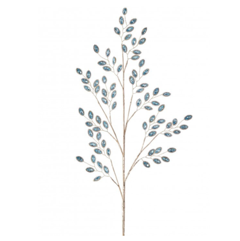 30" Jewel Leaf Spray (Champagne/Blue)