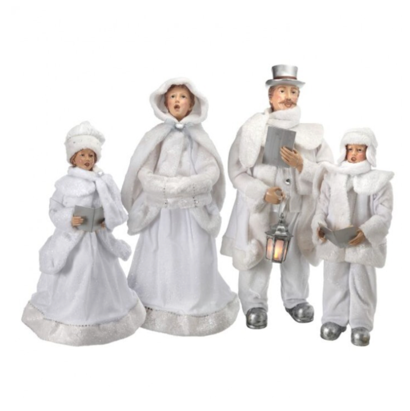 26-35" Frosted White Carolers (Set Of 4)