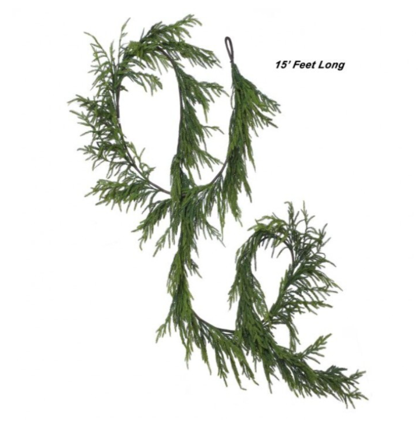 180" Real Touch Norfolk Pine Garland