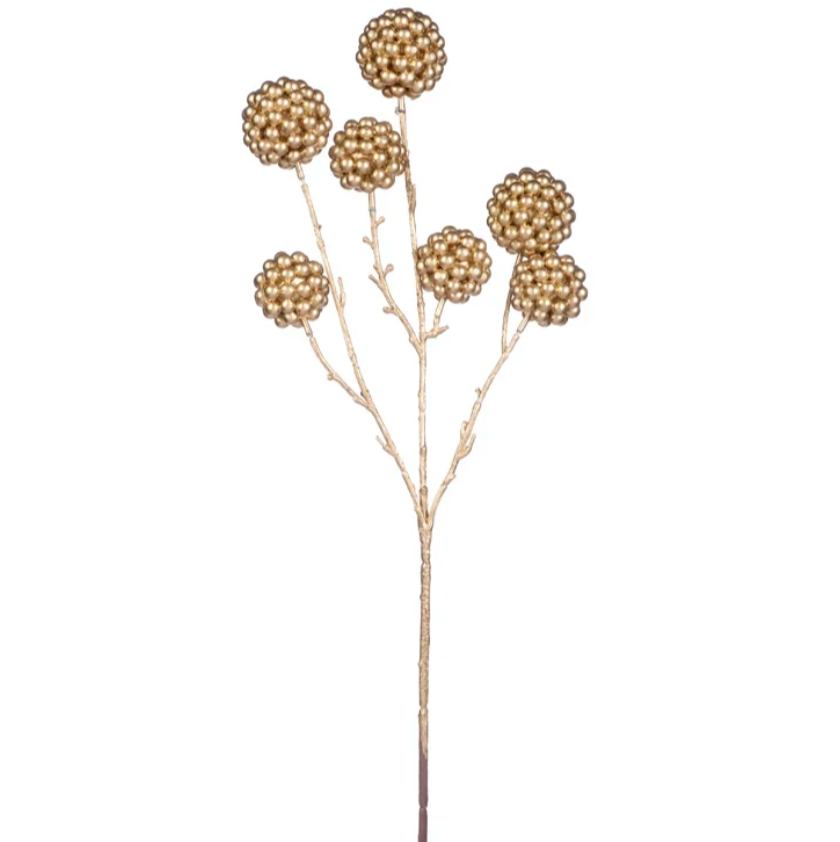 24" Gold Berry Ball Spray