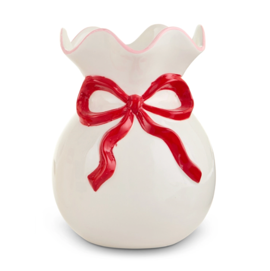 7.5" and 5.5" Bow Ruffled Vases
