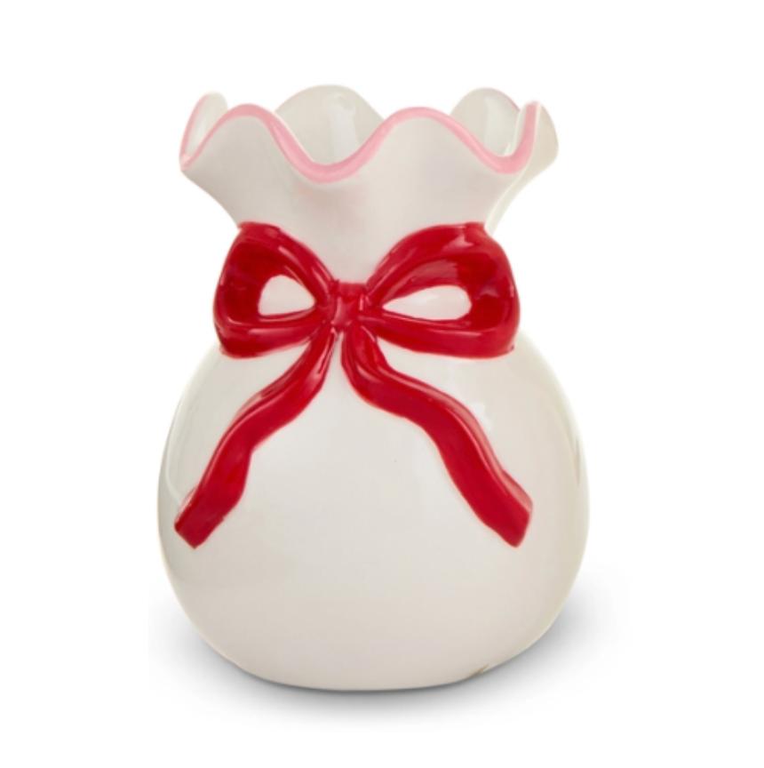 7.5" and 5.5" Bow Ruffled Vases