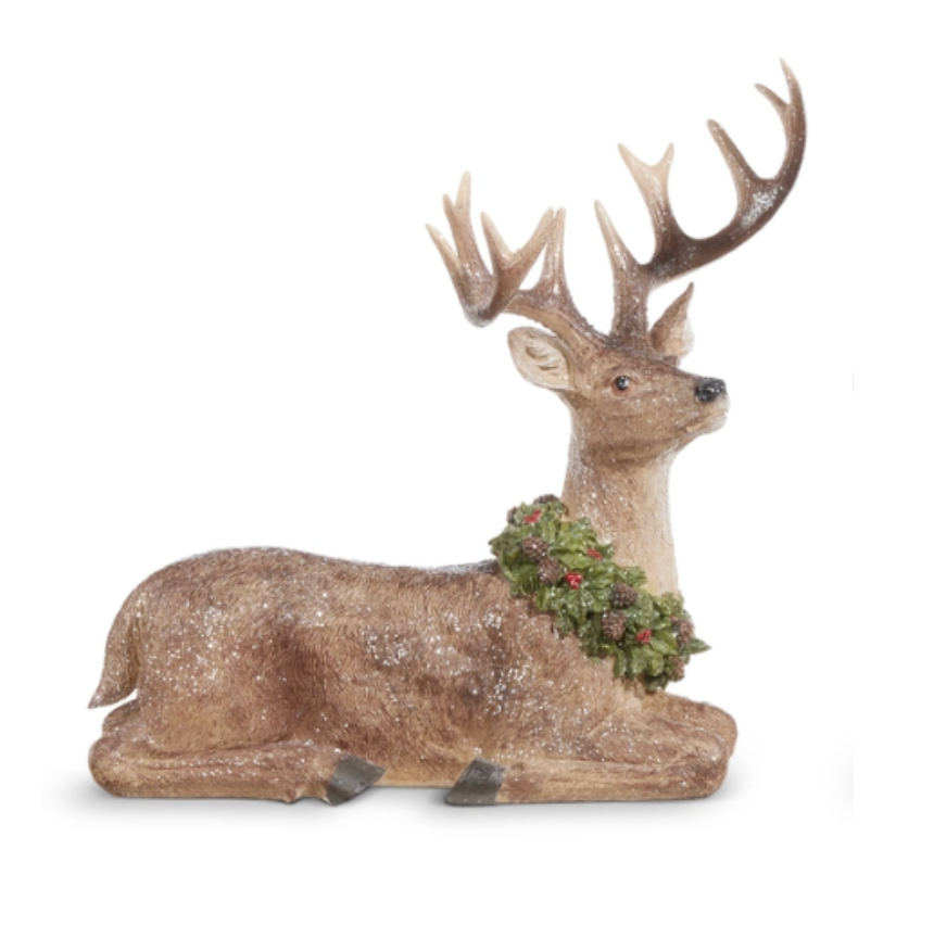 19.5" and 14" Deer With Wreath (Purchase is for ONE)