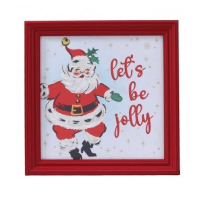 12X12" Oh What Fun Santa Framed Art (Assorted) Purchase is for ONE