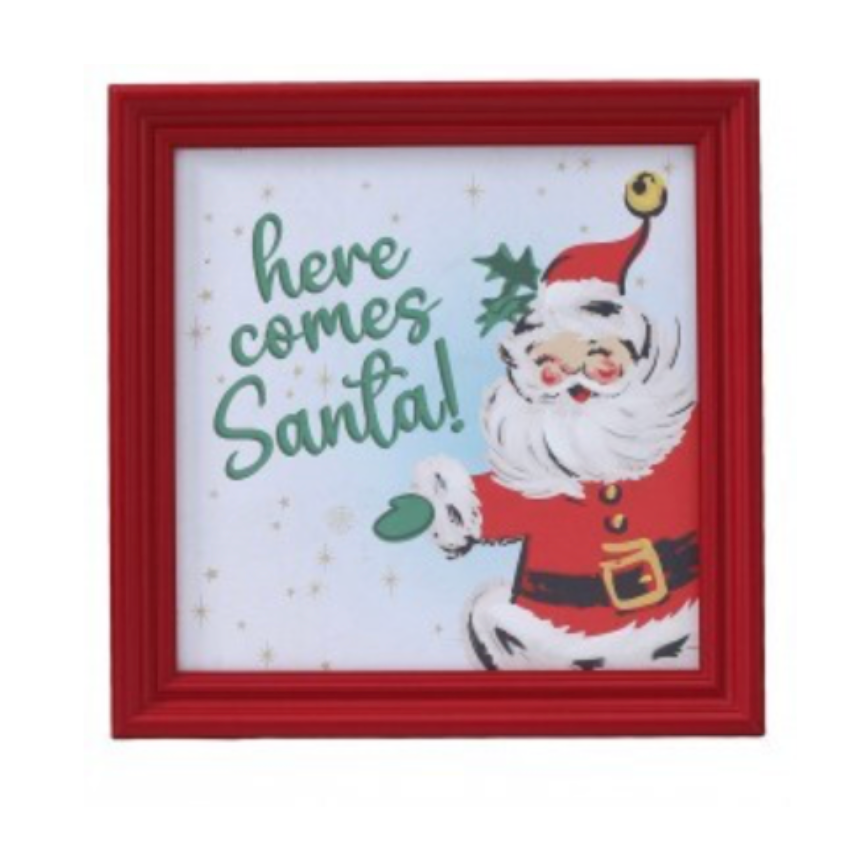 12X12" Oh What Fun Santa Framed Art (Assorted) Purchase is for ONE