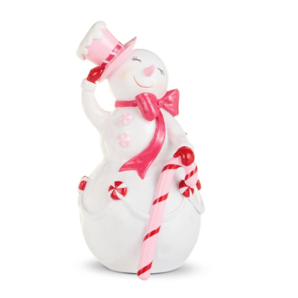 12" Pink Candy Snowman (Assorted, Purchase is for ONE)