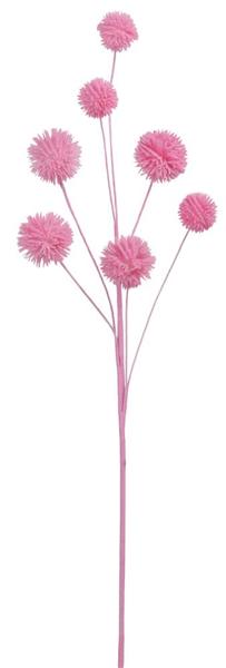 19"L Flocked Pompom Spray X 7