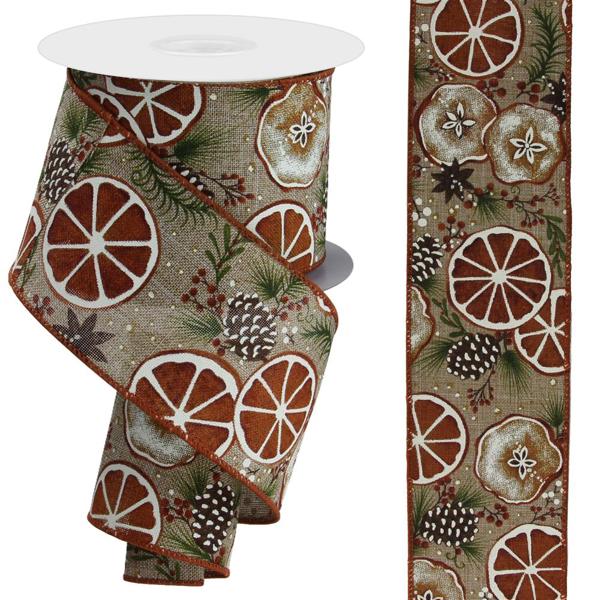 2.5" X 10Yd Fruit Slice/Pine Cones/Royal