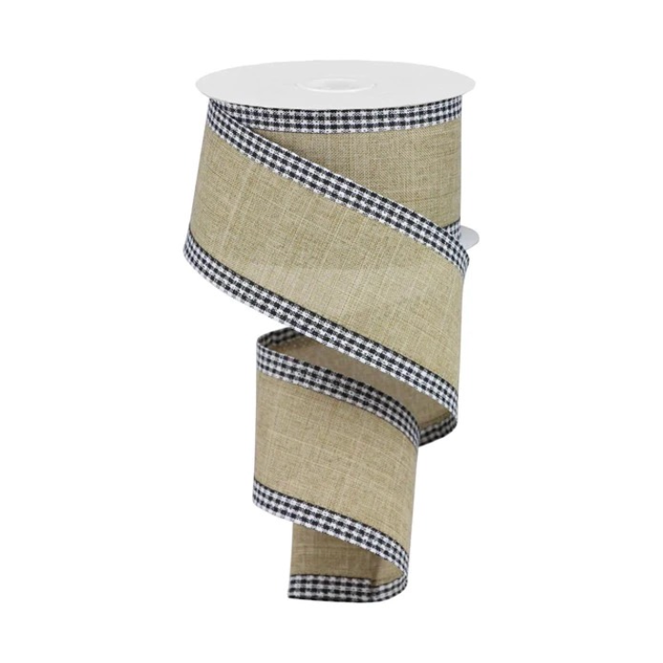 2.5"X10YD Royal Burlap Gingham Edge