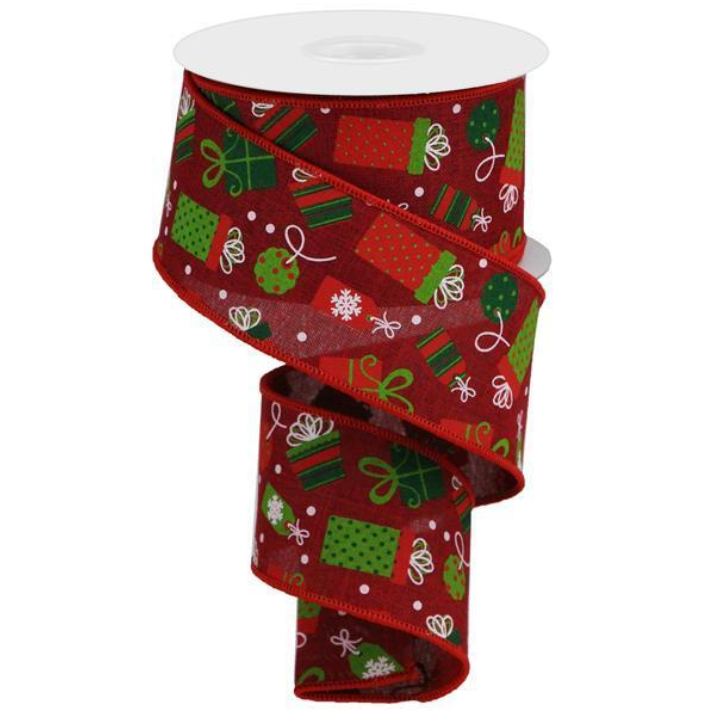 2.5"X10Yd Christmas Presents/Royal