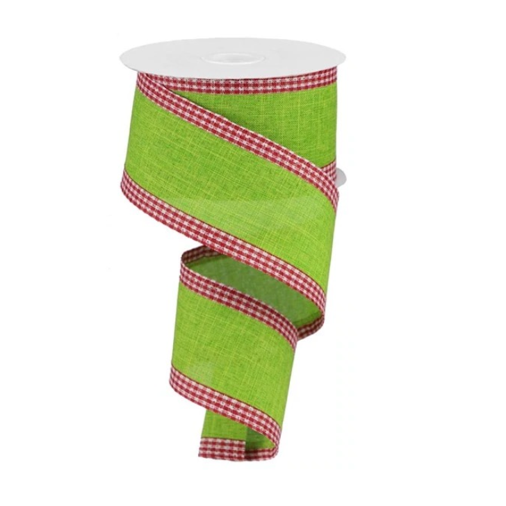 2.5"X10Yd Royal Burlap Gingham Edge