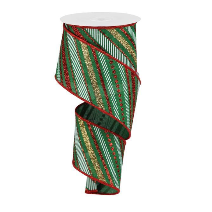 2.5"X10Yd Multi Diagonal Stripes/Royal